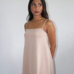 Petite Solid Backless Cami Dress